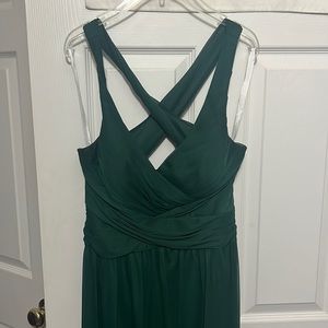 Emerald green David’s bridal bridesmaid dress full length size 8